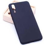 Case 4U Huawei P20 ile uyumlu Kılıf Klasik Mat Renkli Yumuşak Premier Silikon Siyah HBV00000BHRQX