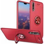 Case 4U Huawei P20 ile uyumlu Pro Kılıf Autofocus Shockprof Ravel Yüzüklü Standlı Slikon Kapak Kırmızı HBV00000GMQ3T