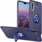 Case 4U Huawei P20 ile uyumlu Pro Kılıf Autofocus Shockprof Ravel Yüzüklü Standlı Slikon Kapak Lacivert HBV00000GMQ3S