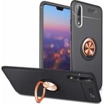 Case 4U Huawei P20 ile uyumlu Pro Kılıf Autofocus Shockprof Ravel Yüzüklü Standlı Slikon Kapak Siyah - Rose Gold HBV00000GMQ3Q