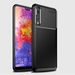 Case 4U Huawei P20 ile uyumlu Pro Kılıf Rugged Armor Karbon Uzun Ömürlü Negro Kılıf Siyah HBV00000G138R