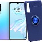 Case 4U Huawei P30 ile uyumlu Kılıf Autofocus Shockprof Ravel Yüzüklü Standlı Slikon Kapak Lacivert HBV00000K1GOQ