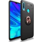 Case 4U Huawei P30 ile uyumlu Lite Kılıf Autofocus Shockprof Ravel Yüzüklü Standlı Slikon Kapak Siyah - Rose Gold HBV00000HUGQO
