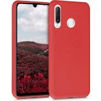 Case 4U Huawei P30 ile uyumlu Lite Kılıf Klasik Mat Renkli Yumuşak Premier Silikon Kırmızı HBV00000JCSET