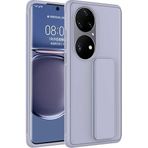 Case 4U Huawei P50 ile uyumlu Pro Kılıf Stand Olabilen Mat Yüzey Kaliteli TPU Silikon Qstand Arka Kapak Gri HBCV00002LIQPI