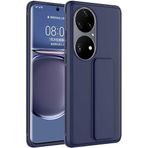 Case 4U Huawei P50 ile uyumlu Pro Kılıf Stand Olabilen Mat Yüzey Kaliteli TPU Silikon Qstand Arka Kapak Lacivert HBCV00002LIR2P