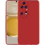 Case 4U Huawei P50 Pro Kılıf Klasik Mat Renkli Yumuşak Premier Silikon Kırmızı