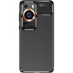 Case 4U Huawei P60 Pro Kılıf Rugged Armor Karbon Desenli Lüx Negro Silikon Arka Kapak Siyah