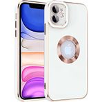 Case 4U iPhone 11 ile uyumlu Kılıf Kamera Korumalı Parlak Kenarlı Altın Işlemeli Renkli Logo Gösteren Kongo Kapak Beyaz HBCV00002LIQHN