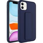 Case 4U iPhone 11 ile uyumlu Kılıf Stand Olabilen Mat Yüzey Kaliteli TPU Silikon Qstand Arka Kapak Lacivert HBCV00002LIQUN