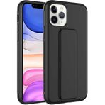 Case 4U iPhone 11 ile uyumlu Pro Kılıf Stand Olabilen Mat Yüzey Kaliteli TPU Silikon Qstand Arka Kapak Siyah HBCV00002LIQUK