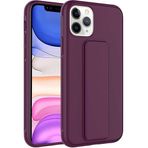 Case 4U iPhone 11 ile uyumlu Pro Max Kılıf Stand Olabilen Mat Yüzey Kaliteli TPU Silikon Qstand Arka Kapak Mürdüm HBCV00002LIR5E