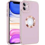 Case 4U iPhone 12 ile uyumlu Kılıf Kamera Korumalı Parlak Kenarlı Altın Işlemeli Renkli Logo Gösteren Kongo Kapak Mor HBCV00002LIQHJ