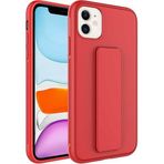 Case 4U iPhone 12 ile uyumlu Kılıf Stand Olabilen Mat Yüzey Kaliteli TPU Silikon Qstand Arka Kapak Kırmızı HBCV00002LIQUD