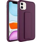 Case 4U iPhone 12 ile uyumlu Kılıf Stand Olabilen Mat Yüzey Kaliteli TPU Silikon Qstand Arka Kapak Mürdüm HBCV00002LIR10