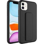 Case 4U iPhone 12 ile uyumlu Kılıf Stand Olabilen Mat Yüzey Kaliteli TPU Silikon Qstand Arka Kapak Siyah HBCV00002LIR5A