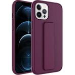 Case 4U iPhone 12 ile uyumlu Pro Max Kılıf Stand Olabilen Mat Yüzey Kaliteli TPU Silikon Qstand Arka Kapak Mürdüm HBCV00002LIQJY