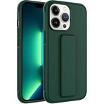 Case 4U iPhone 13 ile uyumlu Pro Kılıf Stand Olabilen Mat Yüzey Kaliteli TPU Silikon Qstand Arka Kapak Koyu Yeşil HBCV00002LIQJO