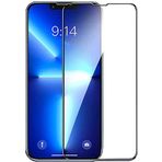 Case 4U iPhone 13 ile uyumlu Pro Max Ekran Koruyucu Kırılmaya Dayanıklı Tam Kaplayan Sert Temperli Davin 5D Cam Siyah HBCV00002DKI57