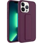 Case 4U iPhone 13 ile uyumlu Pro Max Kılıf Stand Olabilen Mat Yüzey Kaliteli TPU Silikon Qstand Arka Kapak Mürdüm HBCV00002LIQJL