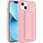Case 4U iPhone 14 ile uyumlu Kılıf Stand Olabilen Mat Yüzey Kaliteli TPU Silikon Qstand Arka Kapak Pembe HBCV00002XNFWN