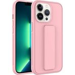 Case 4U iPhone 14 ile uyumlu Pro Kılıf Stand Olabilen Mat Yüzey Kaliteli TPU Silikon Qstand Arka Kapak Pembe HBCV00002XNFZ7