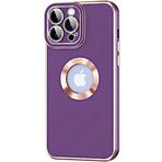 Case 4U iPhone 14 ile uyumlu Pro Max Kılıf Kamera Korumalı Parlak Kenarlı Altın Işlemeli Renkli Logo Gösteren Kongo Kapak Koyu Mor HBCV00003HQ4BQ