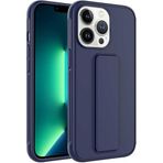 Case 4U iPhone 14 ile uyumlu Pro Max Kılıf Stand Olabilen Mat Yüzey Kaliteli TPU Silikon Qstand Arka Kapak Lacivert HBCV00002XNFZA