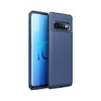 Case 4U S10 Uyumlu Kılıf Rugged Armor Karbon Desenli Lüx Negro Silikon Arka Kapak Lacivert - Galaxy S10