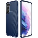 Case 4U S22 Plus Uyumlu Kılıf Rugged Armor Karbon Desenli Lüx Negro Silikon Arka KapakLacivert - Galaxy S22 Plus