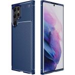Case 4U S22 Ultra Uyumlu Kılıf Rugged Armor Karbon Desenli Lüx Negro Silikon Arka KapakSiyah - Galaxy S22 Ultra