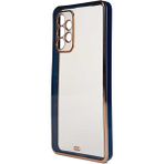 Case 4U Samsung Galaxy A13 4g Uyumlu Kılıf Renkli Altın Kenar Voit Clear Kapak Lacivert
