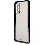 Case 4U Samsung Galaxy A13 4g Uyumlu Kılıf Renkli Altın Kenar Voit Clear Kapak Siyah