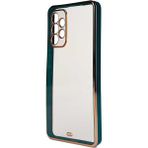 Case 4U Samsung Galaxy A13 4g Uyumlu Kılıf Renkli Altın Kenar Voit Clear Kapak Yeşil