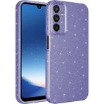 Case 4U Samsung Galaxy A24 Kılıf Kamera Korumalı Simli Lüks Koton Kapak Mor