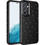 Case 4U Samsung Galaxy A54 Kılıf Kamera Korumalı Simli Lüks Koton Kapak Siyah