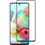 Case 4U Samsung Galaxy A71 Tam Kaplayan Tamperli Cam Ekran Koruyucu Curved Kırılmaz Kenar - Siyah