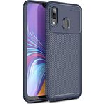 Case 4U Samsung Galaxy ile uyumlu A20 - A30 Kılıf Rugged Armor Karbon Uzun Ömürlü Negro Kılıf Lacivert HBV00000JCSCW