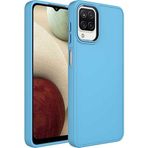 Case 4U Samsung Galaxy ile uyumlu A22 4g / M22 / M32 Uyumlu Kılıf Metal Çerçeve Hassas Butonlu Renkli Içi Kadife Lansman Kılıfı Luna Kapak Sierra Mavisi HBCV00003HQ68D