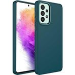 Case 4U Samsung Galaxy ile uyumlu A23 Uyumlu Kılıf Metal Çerçeve Hassas Butonlu Renkli Içi Kadife Lansman Kılıfı Luna Kapak Koyu Yeşil HBCV00003HQ1FR