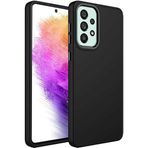 Case 4U Samsung Galaxy ile uyumlu A23 Uyumlu Kılıf Metal Çerçeve Hassas Butonlu Renkli Içi Kadife Lansman Kılıfı Luna Kapak Siyah HBCV00003HQ4YE