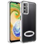 Case 4U Samsung Galaxy ile uyumlu A24 Kılıf Kamera Lens Korumalı Şeffaf Renkli Logo Gösteren Parlak Omega Kapak Gümüş HBCV00004G9YBA