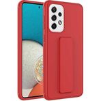 Case 4U Samsung Galaxy ile uyumlu A52 / A52s Uyumlu Kılıf Stand Olabilen Mat Yüzey Kaliteli TPU Silikon Qstand Arka Kapak Kırmızı HBCV00002LIQV8