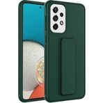 Case 4U Samsung Galaxy ile uyumlu A52 / A52s Uyumlu Kılıf Stand Olabilen Mat Yüzey Kaliteli TPU Silikon Qstand Arka Kapak Koyu Yeşil HBCV00002LIQV9