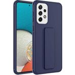 Case 4U Samsung Galaxy ile uyumlu A52 / A52s Uyumlu Kılıf Stand Olabilen Mat Yüzey Kaliteli TPU Silikon Qstand Arka Kapak Lacivert HBCV00002LIQL4