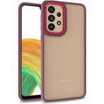 Case 4U Samsung Galaxy ile uyumlu A52 Uyumlu Kılıf Kamera Çıkıntılı Arkası Kristal Şeffaf Hassas Tuşlu Renkli Kenarlı Flora Kapak Kırmızı HBCV00002E6MRQ