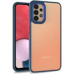 Case 4U Samsung Galaxy ile uyumlu A53 5G Uyumlu Kılıf Kamera Çıkıntılı Arkası Kristal Şeffaf Hassas Tuşlu Renkli Kenarlı Flora Kapak Mavi HBCV00002E6LQX