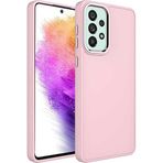 Case 4U Samsung Galaxy ile uyumlu A53 5g Uyumlu Kılıf Metal Çerçeve Hassas Butonlu Renkli Içi Kadife Lansman Kılıfı Luna Kapak Pembe HBCV00003HQ8HC