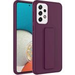 Case 4U Samsung Galaxy ile uyumlu A53 5g Uyumlu Kılıf Stand Olabilen Mat Yüzey Kaliteli TPU Silikon Qstand Arka Kapak Mürdüm HBCV00002LIQLF