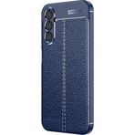 Case 4U Samsung Galaxy ile uyumlu A54 Uyumlu Kılıf Darbeye Dayanlıklı Deri Görünümlü Niss Silikon Arka Kapak Lacivert HBCV00003VGELX